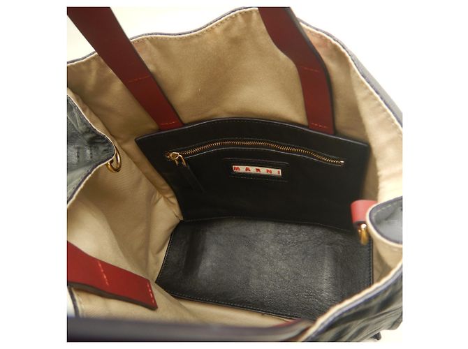 Marni Museo Soft Small Tote Bag Marrom Preto - vista 6