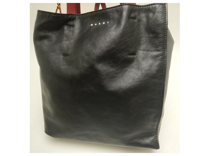 Marni Museo Soft Small Tote Bag Marrom Preto - vista 8