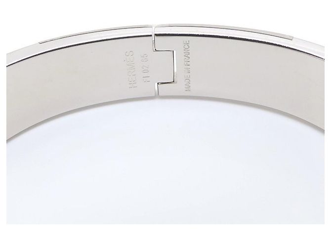 Hermès Hermes Click H Pink Bangle Silvery - view 6