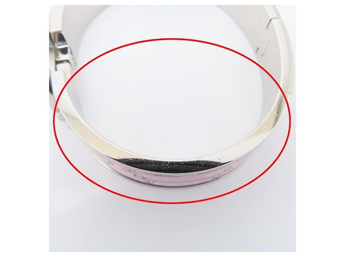 Hermès Hermes Click H Pink Bangle Silvery - view 7