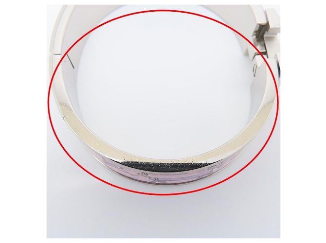 Hermès Hermes Click H Pink Bangle Silvery - view 9