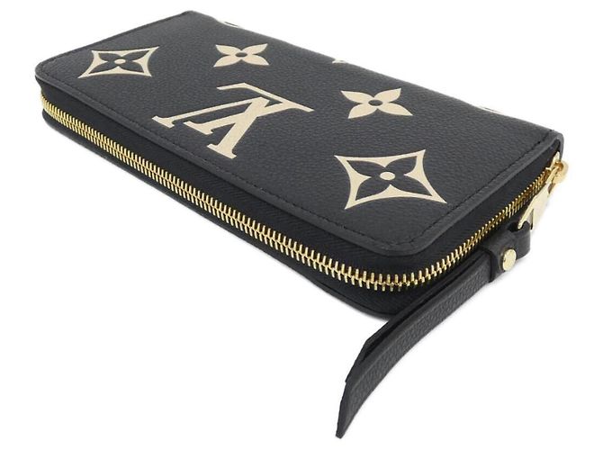 Louis Vuitton Bicolor Monogram Empreinte Zippy Wallet Black Beige - view 2