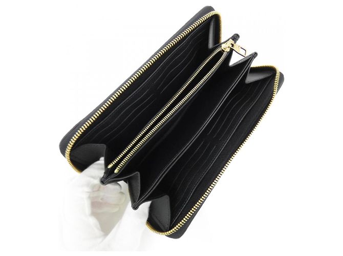 Louis Vuitton Bicolor Monogram Empreinte Zippy Wallet Black Beige - view 5