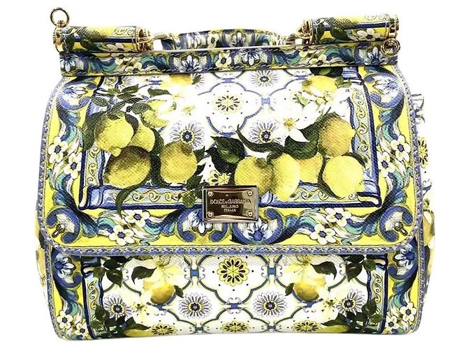 Bolso Dolce & Gabbana Sicily Estampado de Limones Blanco Azul Verde Amarillo - vista 2