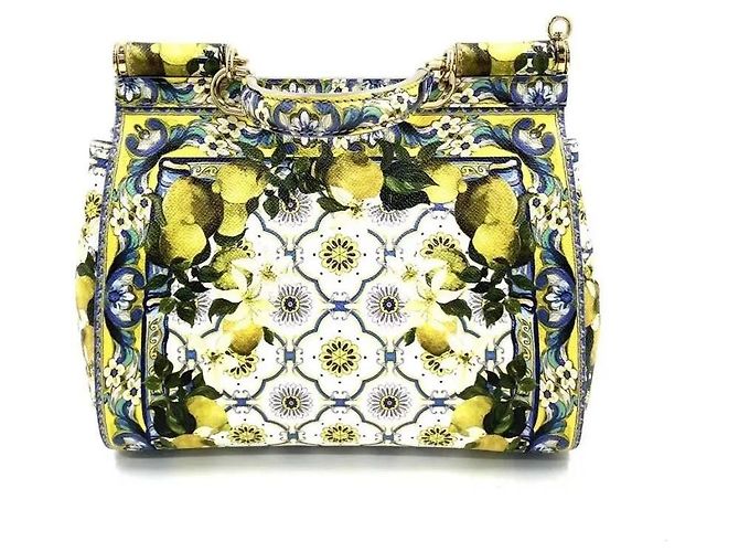 Bolso Dolce & Gabbana Sicily Estampado de Limones Blanco Azul Verde Amarillo - vista 4