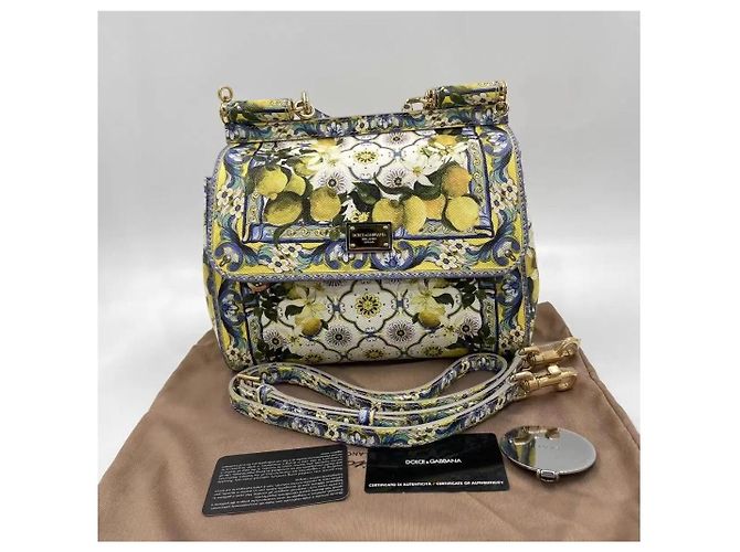 Bolso Dolce & Gabbana Sicily Estampado de Limones Blanco Azul Verde Amarillo - vista 7