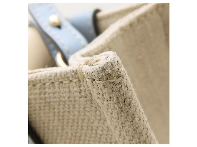 Borsa a mano Chloé Woody Small Tote Bianco Blu chiaro - vista 15