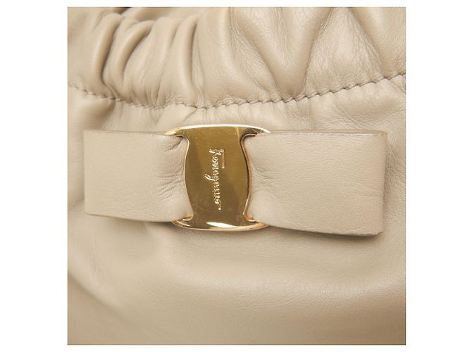 Borsa 2-Way Salvatore Ferragamo Vara Ribbon Beige - vista 15