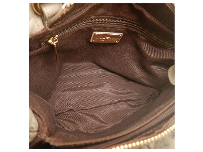 Borsa 2-Way Salvatore Ferragamo Vara Ribbon Beige - vista 21