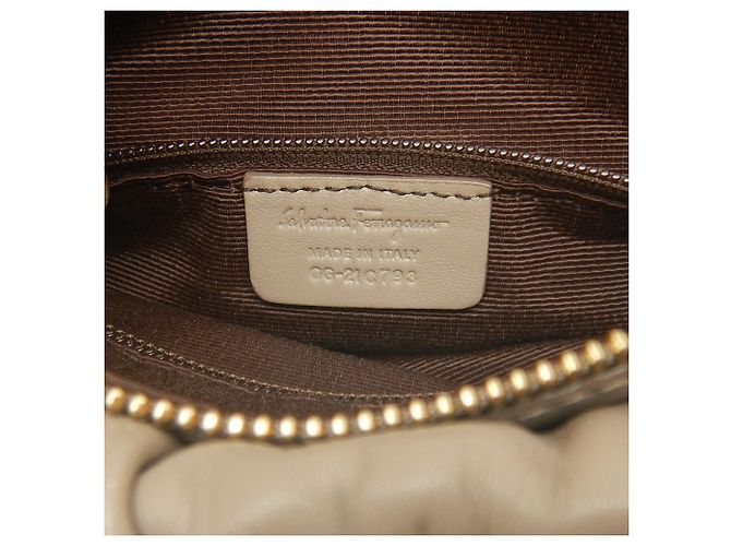 Borsa 2-Way Salvatore Ferragamo Vara Ribbon Beige - vista 24