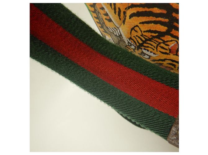Zaino Gucci Bengal 428027 Beige Verde Giallo - vista 11