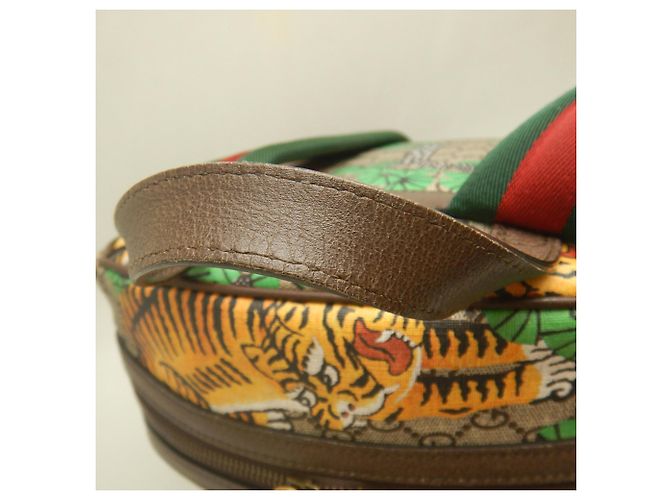 Zaino Gucci Bengal 428027 Beige Verde Giallo - vista 12