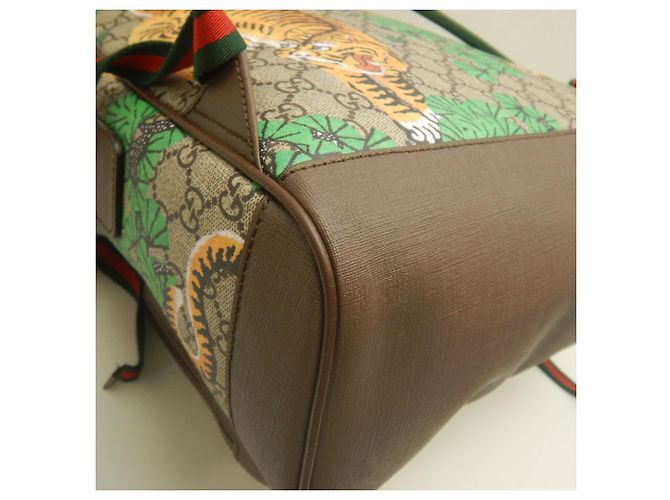Zaino Gucci Bengal 428027 Beige Verde Giallo - vista 16