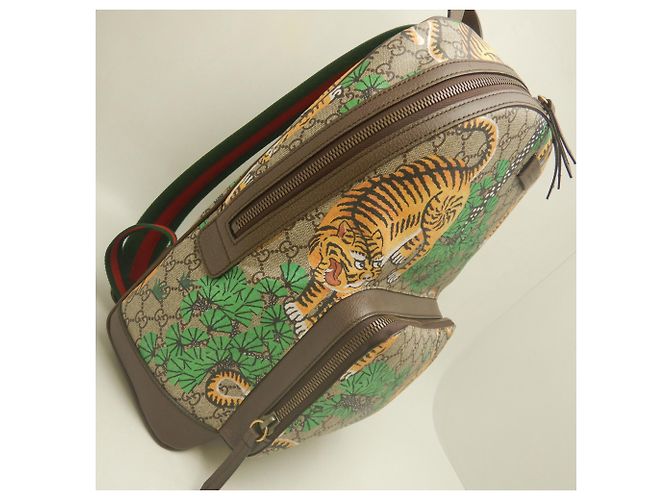 Zaino Gucci Bengal 428027 Beige Verde Giallo - vista 8