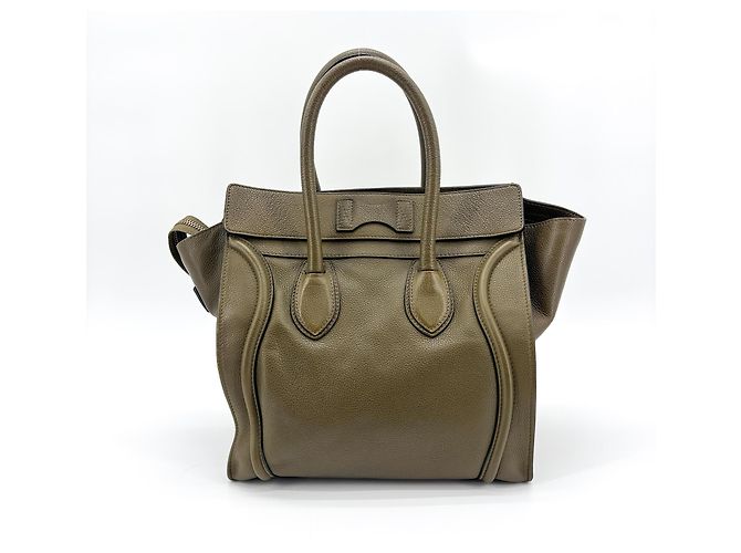 Céline Celine Luggage Smooth Leather Micro Caqui - vista 2