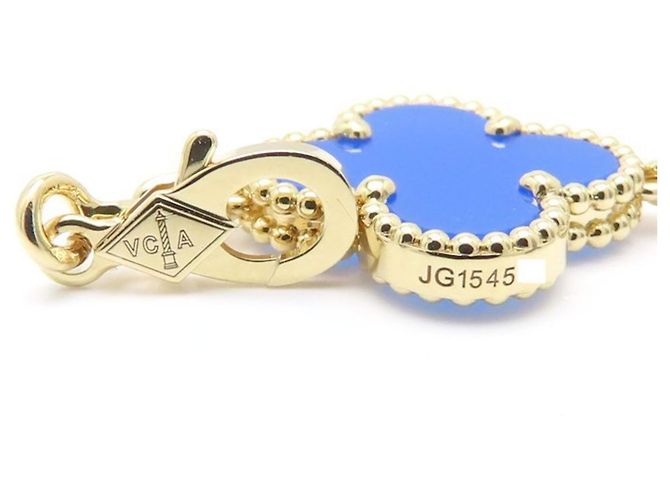 Bracciale Charm Vintage Alhambra in Agata Blu Van Cleef & Arpels D'oro - vista 4