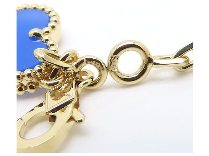 Bracciale Charm Vintage Alhambra in Agata Blu Van Cleef & Arpels D'oro - vista 6