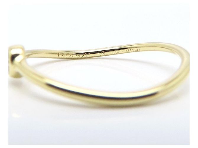 Autre Marque Tiffany & Co. Wave Ring mit einer Reihe Diamanten Golden - Ansicht 6