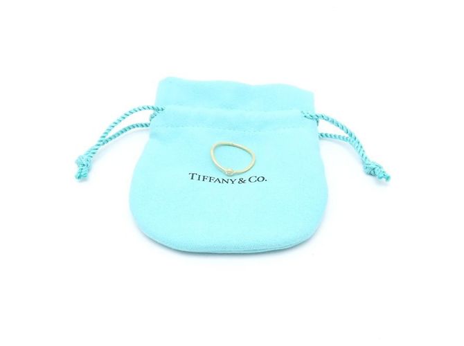 Autre Marque Tiffany & Co. Wave Ring mit einer Reihe Diamanten Golden - Ansicht 8