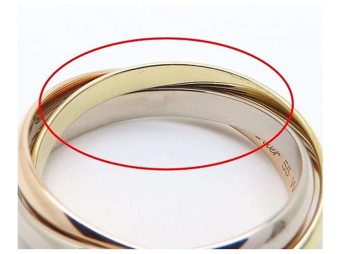 Cartier Trinity Ring in dreifarbigem Gold Golden - Ansicht 11