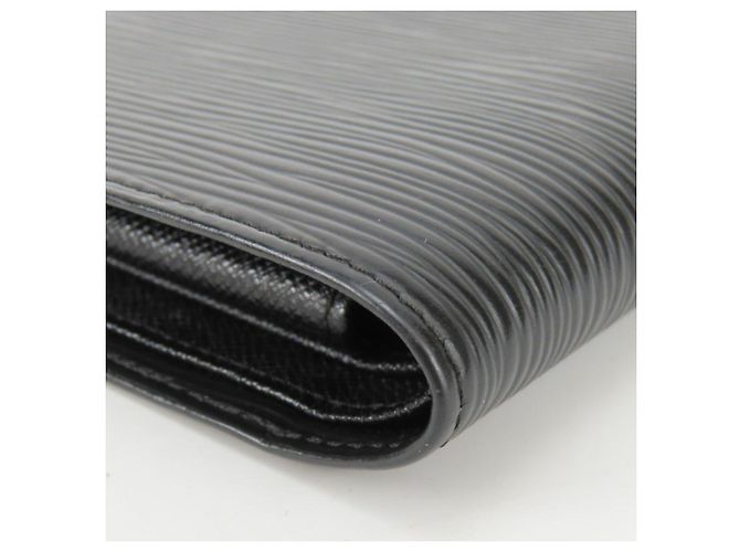 Portafoglio bi-fold Louis Vuitton Noir Epi Leather Nero - vista 8