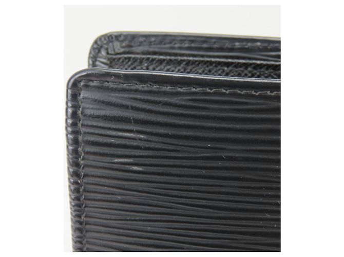 Portafoglio bi-fold Louis Vuitton Noir Epi Leather Nero - vista 9