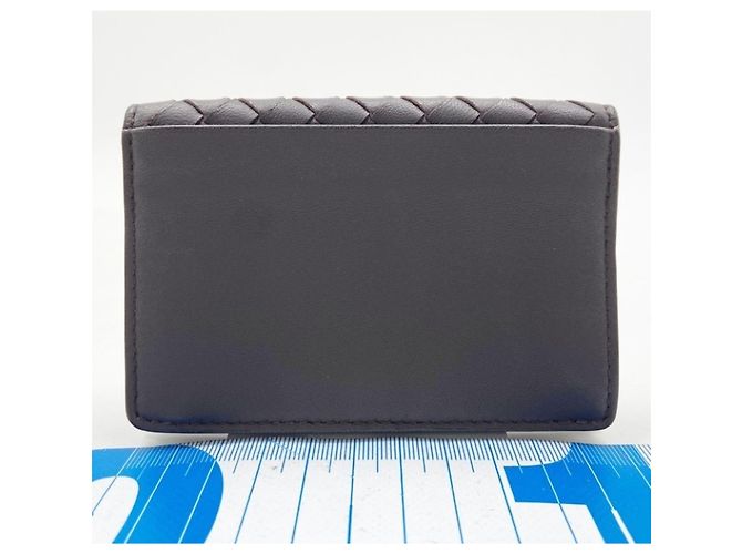 Bottega Veneta Tarjetero de piel marrón oscuro - vista 2
