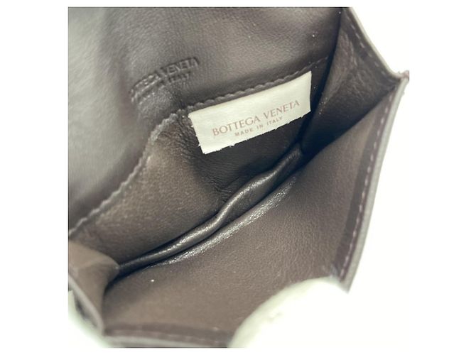 Bottega Veneta Tarjetero de piel marrón oscuro - vista 7