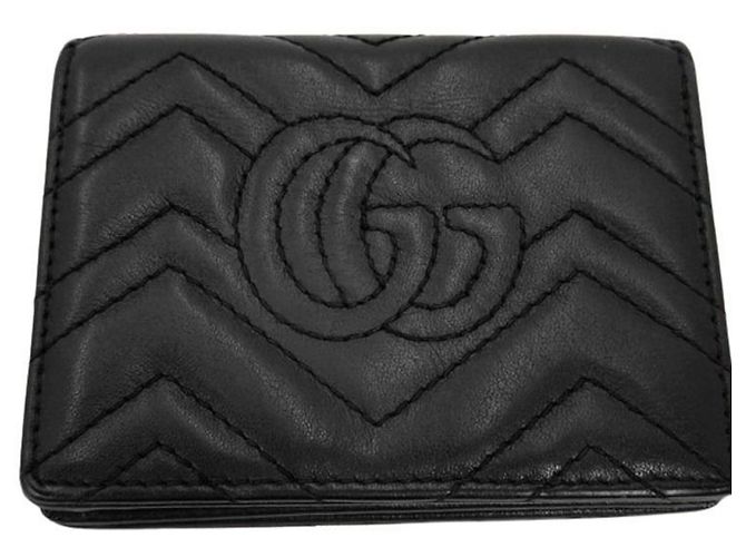 Cartera bi-fold GUCCI GG Marmont Negro - vista 2