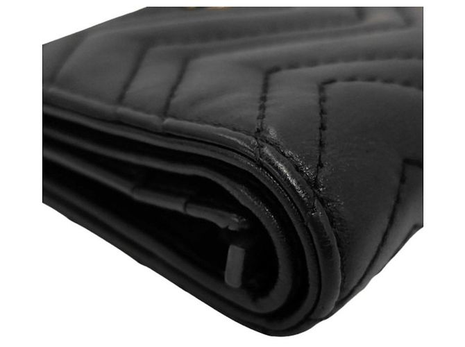 Cartera bi-fold GUCCI GG Marmont Negro - vista 3