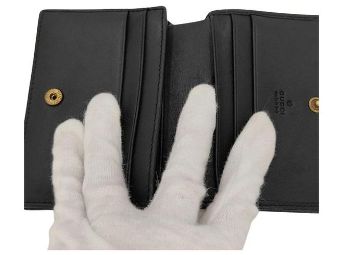 Cartera bi-fold GUCCI GG Marmont Negro - vista 4