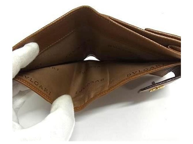 Bulgari Cartera bi-fold Bvlgari de cuero marrón Castaño - vista 4