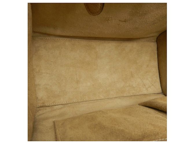 Céline Borsa a mano Celine Luggage Micro Shopper Beige - vista 24