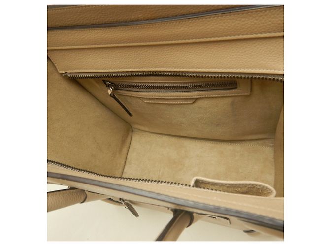 Céline Borsa a mano Celine Luggage Micro Shopper Beige - vista 4