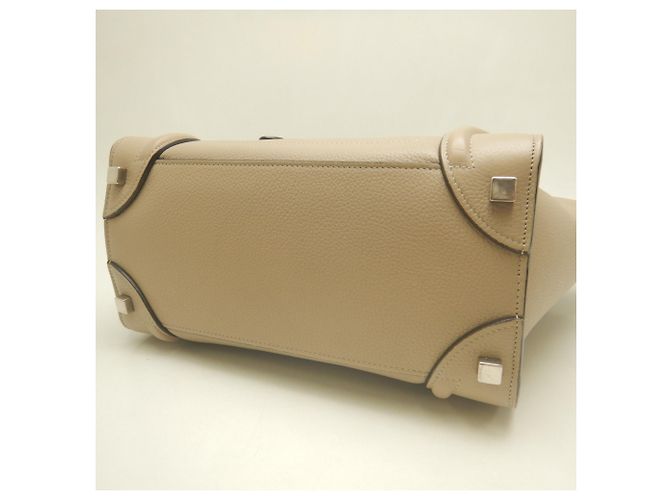 Céline Borsa a mano Celine Luggage Micro Shopper Beige - vista 6