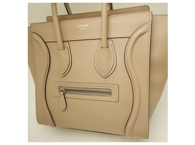 Céline Borsa a mano Celine Luggage Micro Shopper Beige - vista 8