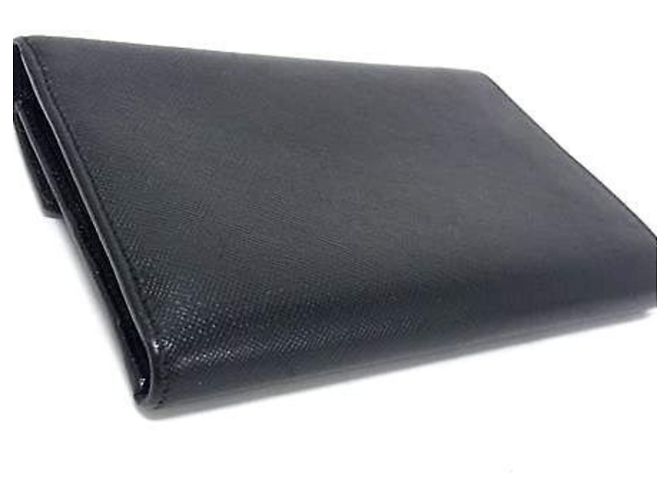 Portafoglio Prada a tre scomparti in pelle Saffiano nera Nero - vista 2