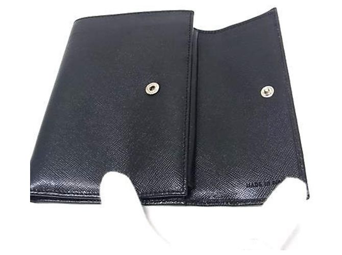 Portafoglio Prada a tre scomparti in pelle Saffiano nera Nero - vista 3