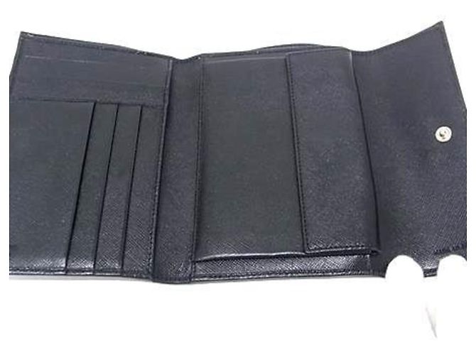 Portafoglio Prada a tre scomparti in pelle Saffiano nera Nero - vista 4