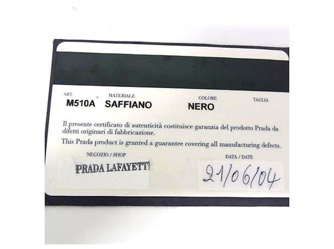 Portafoglio Prada a tre scomparti in pelle Saffiano nera Nero - vista 8