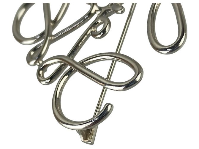 Spilla Loewe Anagram in metallo argentato Argento - vista 4