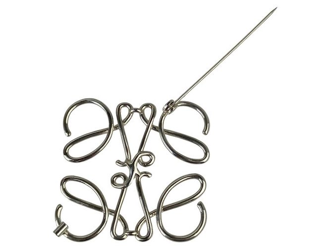 Spilla Loewe Anagram in metallo argentato Argento - vista 5