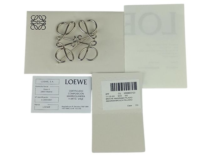 Spilla Loewe Anagram in metallo argentato Argento - vista 7