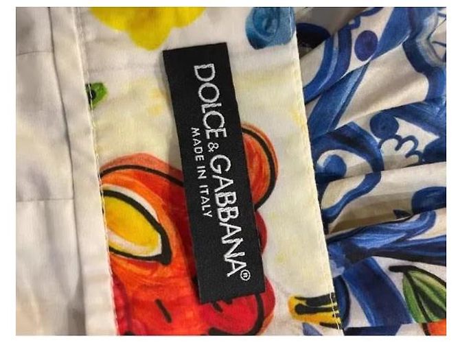 Dolce & Gabbana Minifalda Escalonada Estampado Majolica Blanco Roja Azul Verde Naranja Amarillo - vista 3