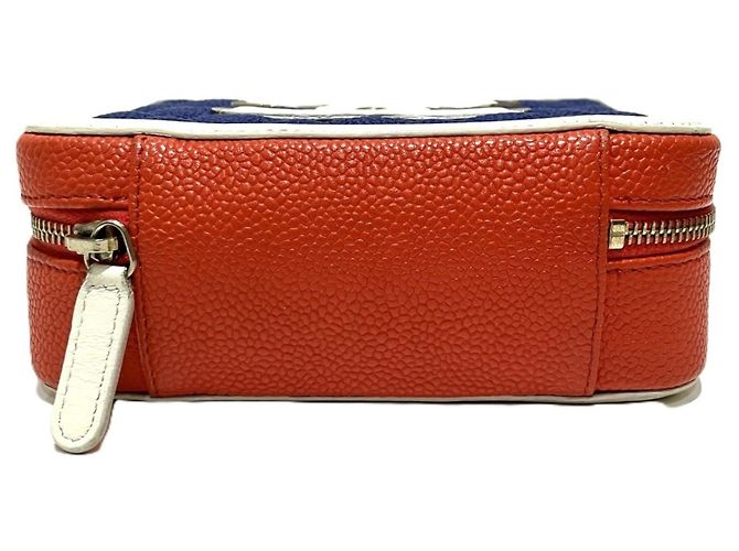 Chanel Coco Mark CC Filigree Schultertasche Weiß Rot Blau - Ansicht 3