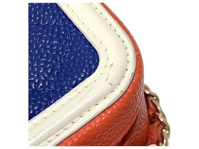 Chanel Coco Mark CC Filigree Schultertasche Weiß Rot Blau - Ansicht 7