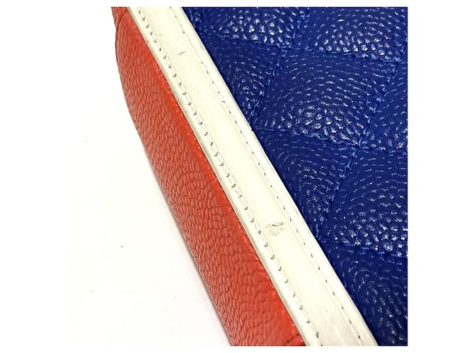 Chanel Coco Mark CC Filigree Schultertasche Weiß Rot Blau - Ansicht 9