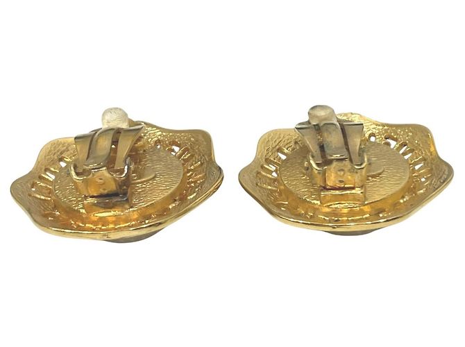 Boucles d'oreilles clips Chanel plaquées or - vue 3
