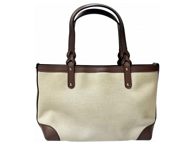 Borsa Tote Gucci in tela e pelle beige e marrone - vista 2