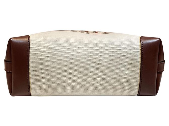 Borsa Tote Gucci in tela e pelle beige e marrone - vista 3